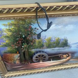 Electric Waterfall Picture Frame With Working Wheel