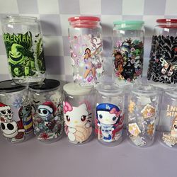 Hello Kitty And Nightmare Before Christmas Cups