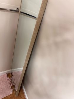 Wood finish standing floor length mirror