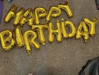 Happy Birthday Banner - Gold