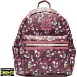 Loungefly Nightmare Before Christmas Jack Sally Hearts Mini Backpack EE Exclusiv