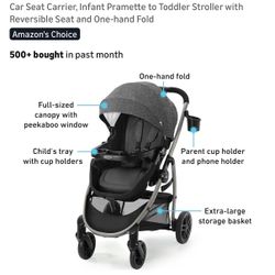 Graco Redmond Modes Pramette Stroller, 3-in-1 Convertible