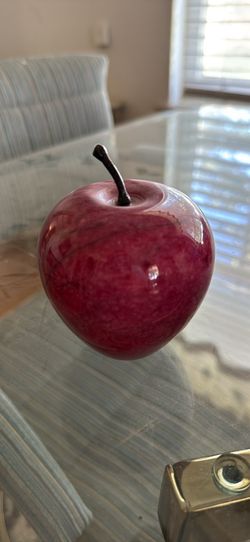 Decorative Red Marble Apple Paperweight