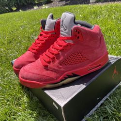 Jordan 5 Red Suede 