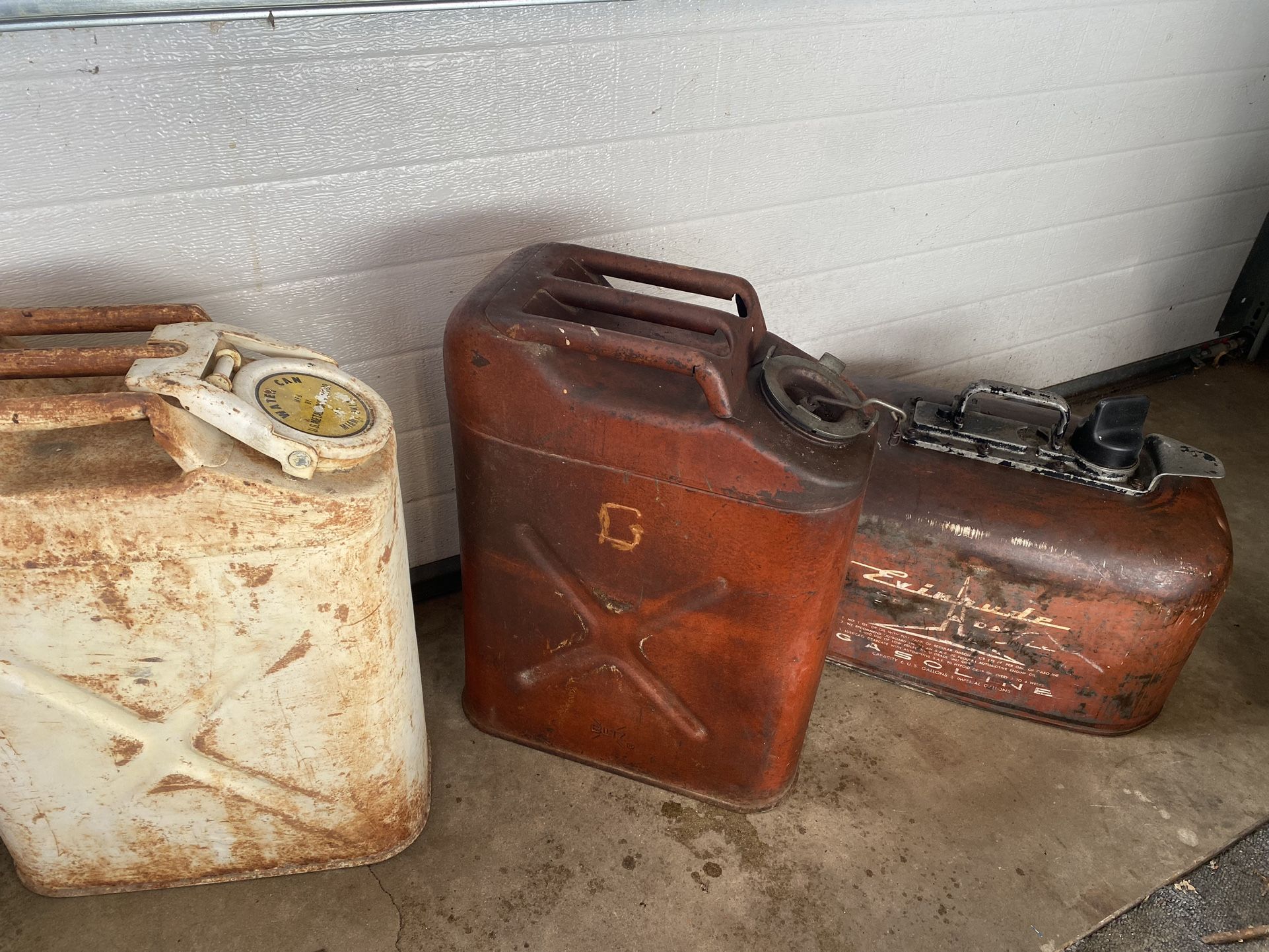 Vintage Industrial Ww2 Jerry Cans Gas Military Cartridge Cases