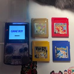 GAMEBOY COLOR AND POKEMON RED BLUE YELLOW AND GOLD (all Real Check Stamps)