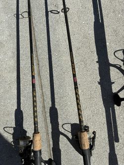 5 Fishing Poles & 2 accessories