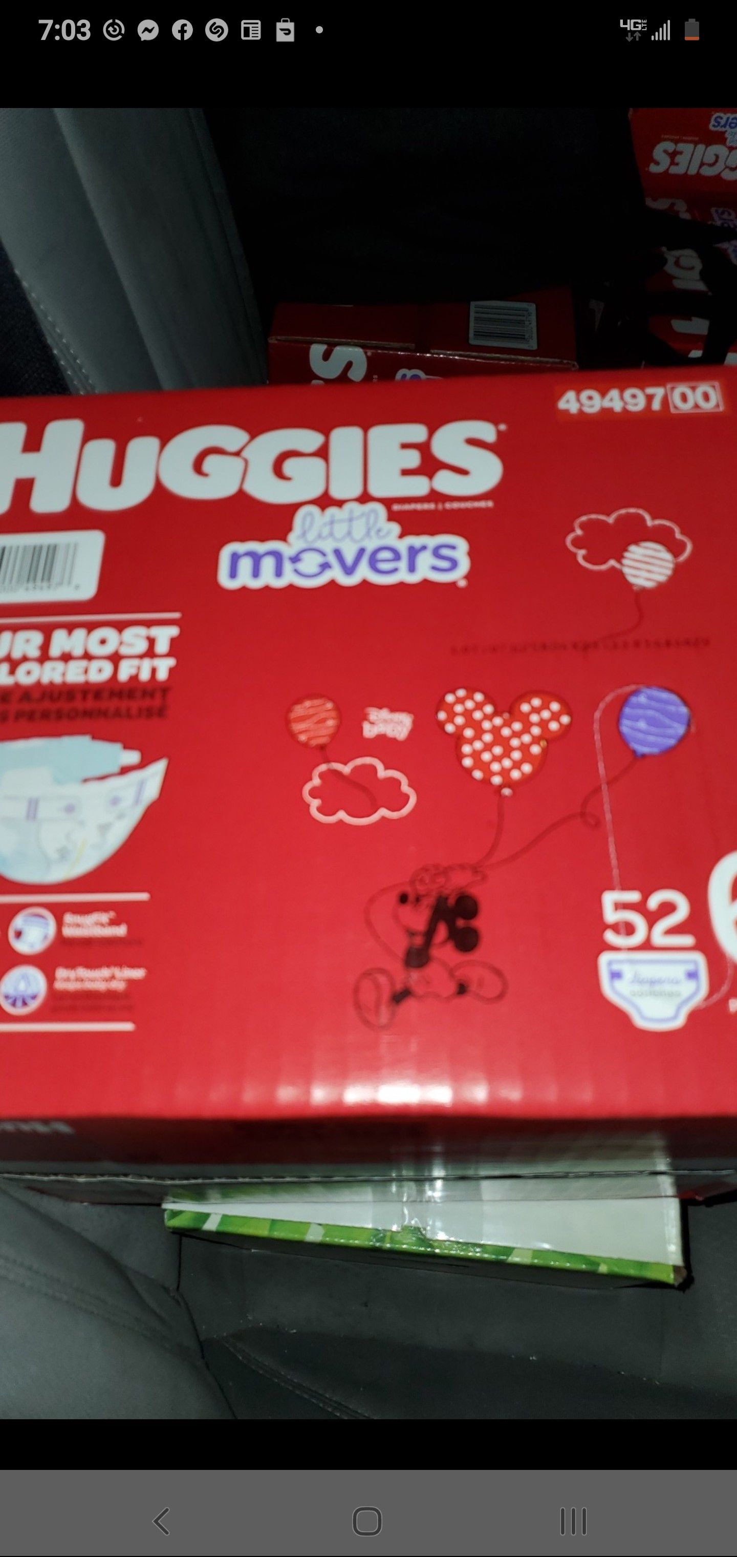 Huggies lil movers size 6, 52 count