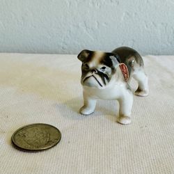 vintage miniature bone china bull dog figurine japan