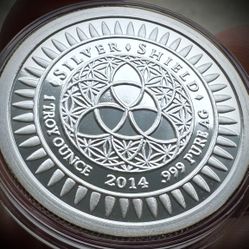 2014 1oz Silver Shield Special New Year’s .999 Silver Round w/COA