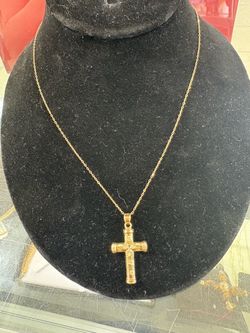 Gold cross Pendant with chain
