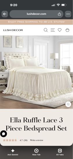 Lush Decor Ella Ruffle Beadspread set