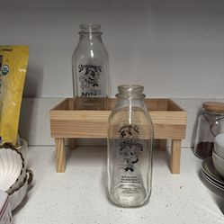 Vintage milk glass bottles