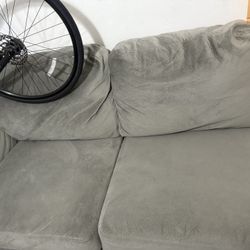Grey Suede Couch 