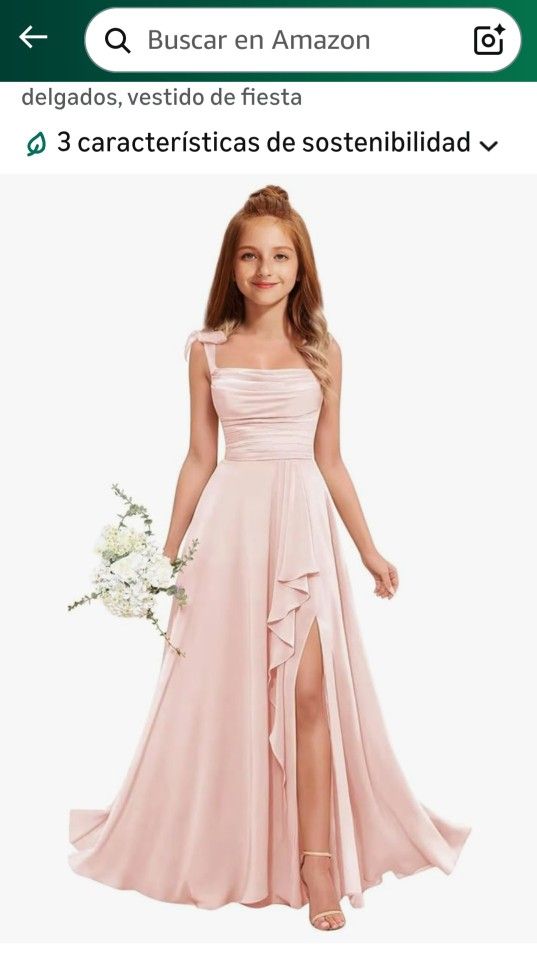 New Vestido Elegante Color Rosado Size 12