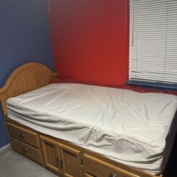 Light Brown Twin Bed 