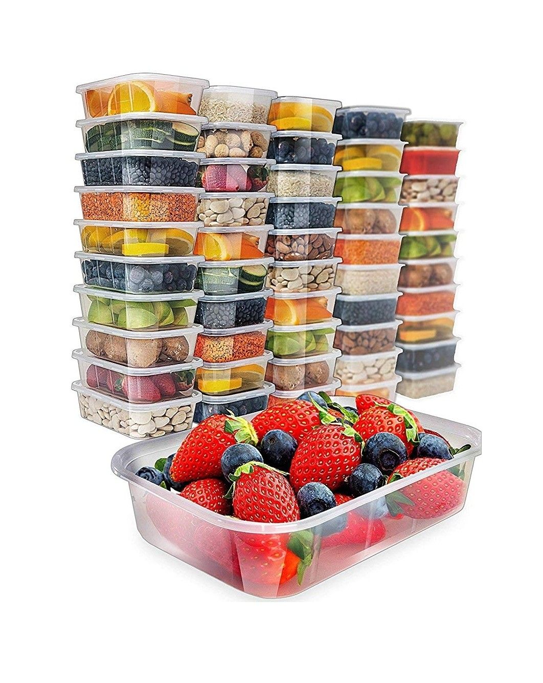 36 pack, 17oz] Food Storage Containers With Lids - Plastic Containers With Lids Plastic Containers for Food Container With Lid