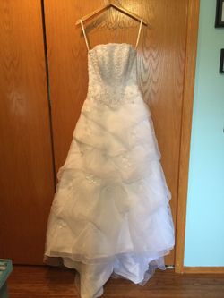 White Princess ball gown from David’s Bridal