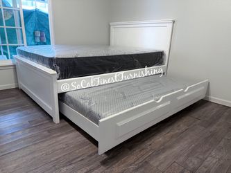 Queen Bed With Trundle And Mattress