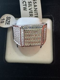 Size 10 💎Moissanite Men’s Ring 💎Engineered for Di