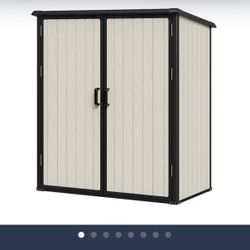 AOXUN 5x3FT Outdoor Resin Storage Shed with Floor Lockable Door for Bike Garbage Can Tool Access...