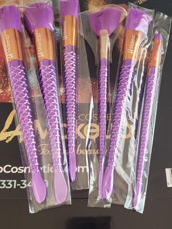 6pcs purple queen makeup brush set