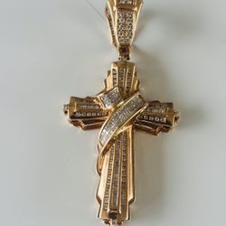 14k Real Gold Diamond Pendant 