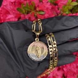 Virgen Maria 3 Tonos Gold Plated 