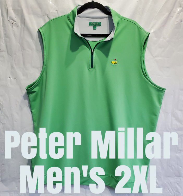 New Masters Green Peter Millar Men's XXL 2XL  Sleeveless Vest 