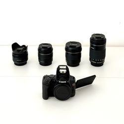 Canon SL3 4k DSLR Camera Kit with Lenses, Batteries, DC Power Cable