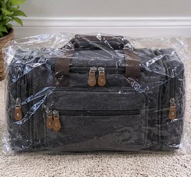Canvas Duffle Bag for Travel 50L Expandable (Dark Gray)