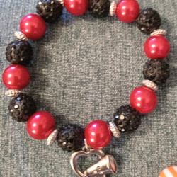  Black And Red Cheer Bracelet