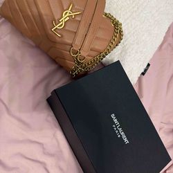 Saint Laurent LouLou Puffer Bag - Caramel