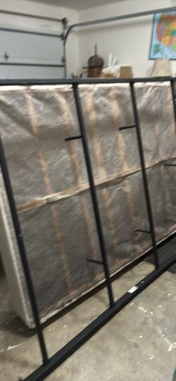 Queen Box Spring and Metal Foundation