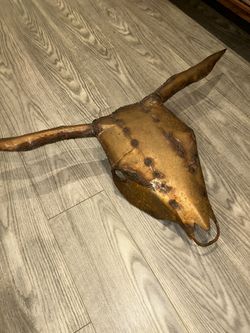 Rustic Metal Buffalo Skull Wall Art