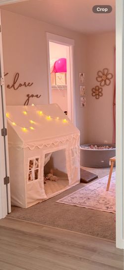 Kids Indoor Play Tent with String Lights