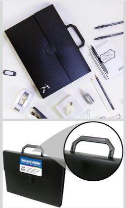 BAZIC Plastic File Folder Case with Handle