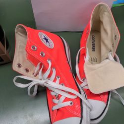 Converse Chuck Taylor All Star High Top Sneaker Orange  Mens 8 Woman 10