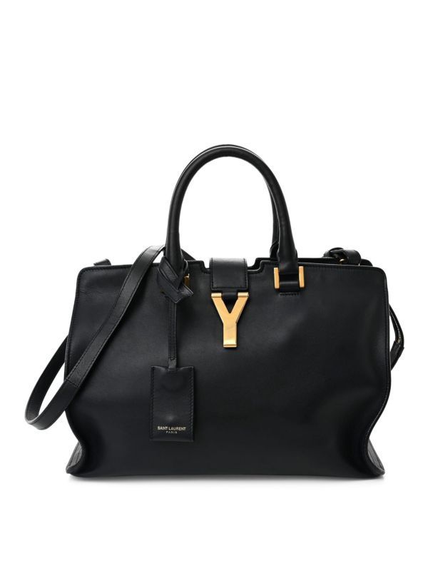 Saint Laurent Black Leather Cabas Y-Ligne Tote