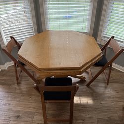 48” 3-in-1 Slate Bumper Pool Table w/ Card and Dining Top + 3 FREE chairs ! $850 SALE