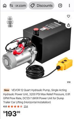 VEVOR 12 Quart Hydraulic Power Unit