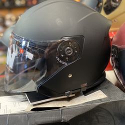 Motorcycle Helmet New Open Face Dot Dual Visor Helmet $90