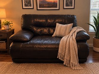 Oversized Leather Recliner Chair – Espresso Brown
