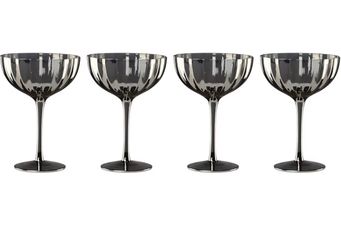 Lenox Curva Luxe Coupe Glass Gray Dishwasher Safe Cocktail Glass Set of 4