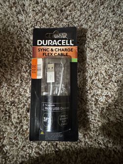 Duracell Sync & Charge Flex Cable Micro USB 3ft