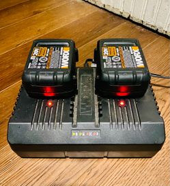WORX 20v batteries (2) and Charger