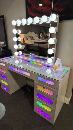 VANITY WITH  SPEAKERS AND LED LIGHTS