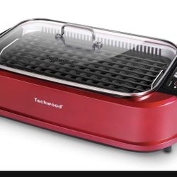 Red Smokeless Electric Grill, 1500W