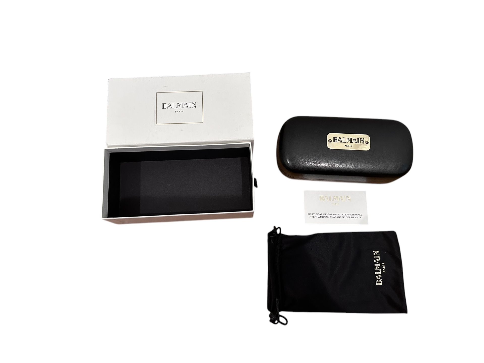 Balmain Paris Eyeglass Sunglass Hard Case Black Clamshell 