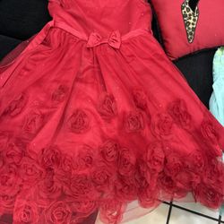 Beautiful Red Christmas Dress Or Valentines Day Size 8